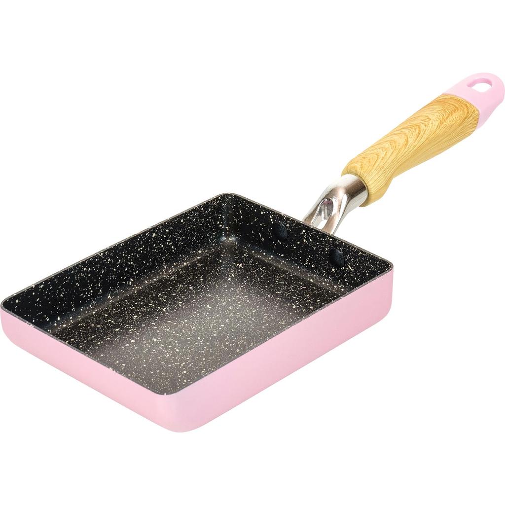 Wahei Freiz Egg 13 x 18 Perfect for Beginners and Home Abrasion Resistance Daikin Silkware EL Marble Cellore Pan, cm, Pink, Cooking, 100,000 Tested,