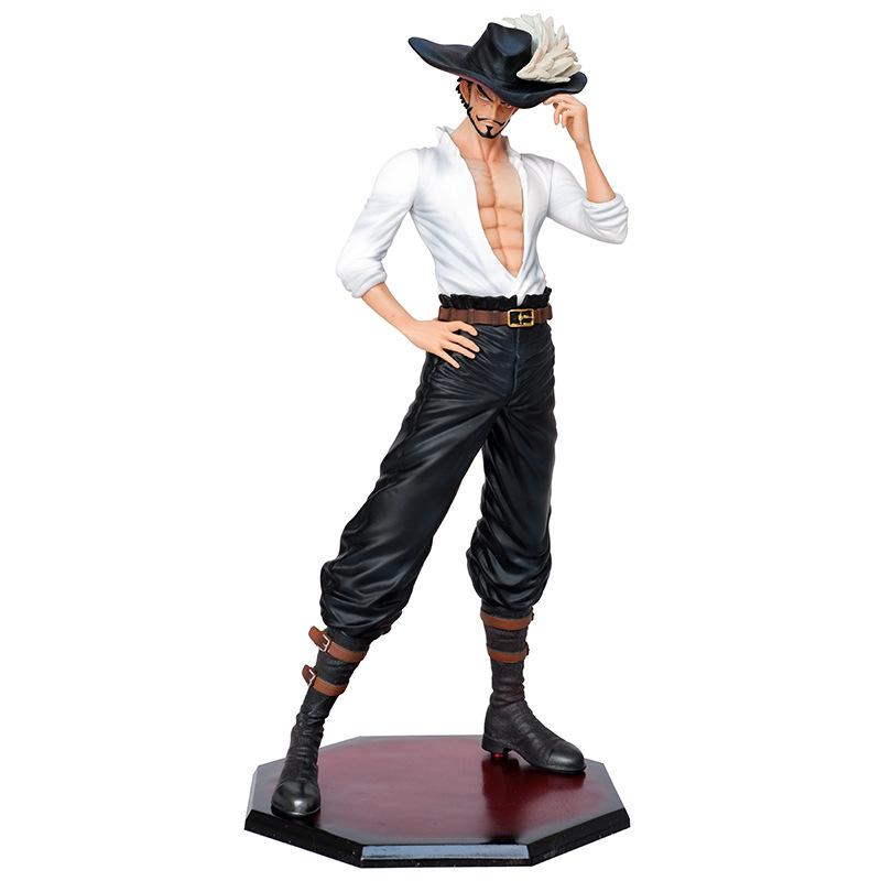 29cm Anime One Piece Dracule Mihawk White Suit Ver. PVC Action Figure Battle Statue Collection Model Kids Toys Doll Gifts