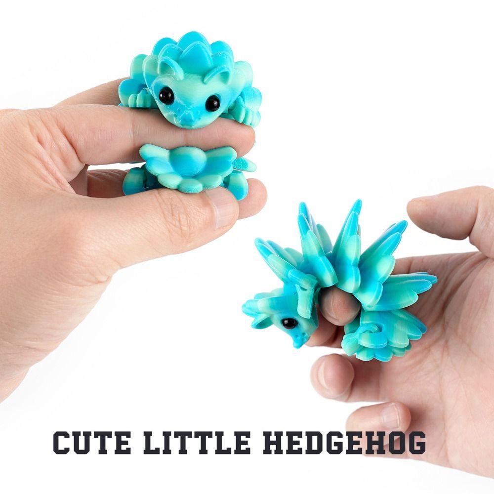 PLA Plastic Hedgehog Desktop Ornaments Multi-jointed Animal Simulation Model Children's Toy