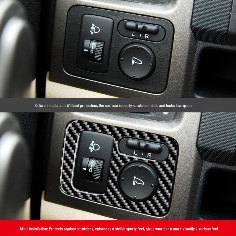 Fits 07-11 Honda CRV: Real Carbon Fiber Rearview Mirror Adjustment Frame Interior Accessory