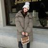 2025 New Medium and Long Cotton-padded Clothes Cotton-padded Clothes Hooded Versatile Fashion Loose Foreign Style Women's Coat