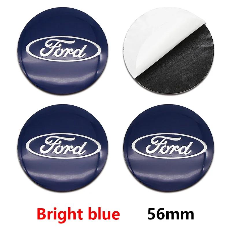 Car Sticker Ford New 2025 Hot 4Pcs 56mm Car Wheel Center Hub Cap Badge Logo Sticker For Ford Mondeo Focus Fusion Escape Kuga MK2