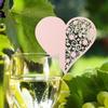 50pcs Heart Shape Wedding Hollow Name Place Cards For Wine Glass Table Decoration(White)