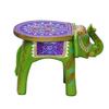 Hand-Crafted and Emboss Colorful Painted Wooden Elephant Shape Stool for Home/Office/Living or Bedroom Decor,Decorative Showpiece