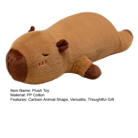 Plyšová hračka Kreslené zvíře Kapybara Tvar Polštář s PP bavlněnou výplní Mazlivý design Uklidňující plyšová panenka