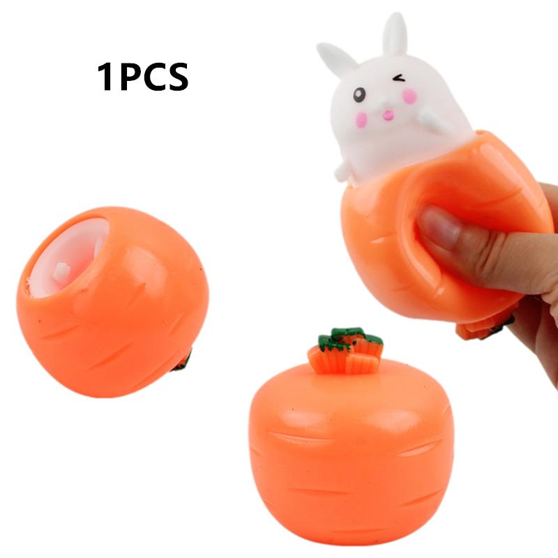 High-Quality 2Pcs High-Quality Squishy High-Quality Carrot High-Quality Rabbit High-Quality Squeeze High-Quality Telescopic Play sets Youngsters