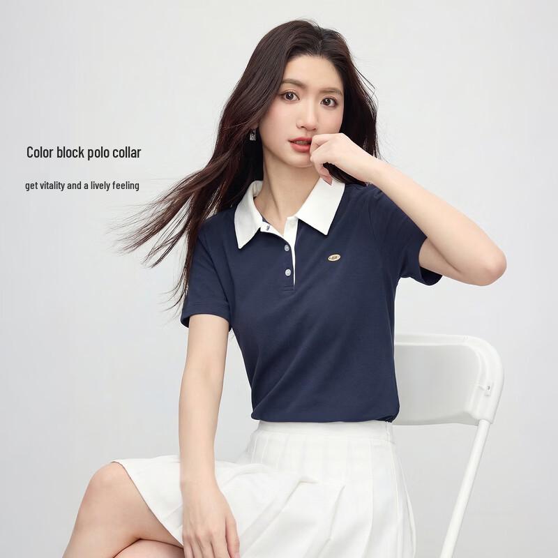 Women s Slim-Fit Color-Block Polo T-Shirt S