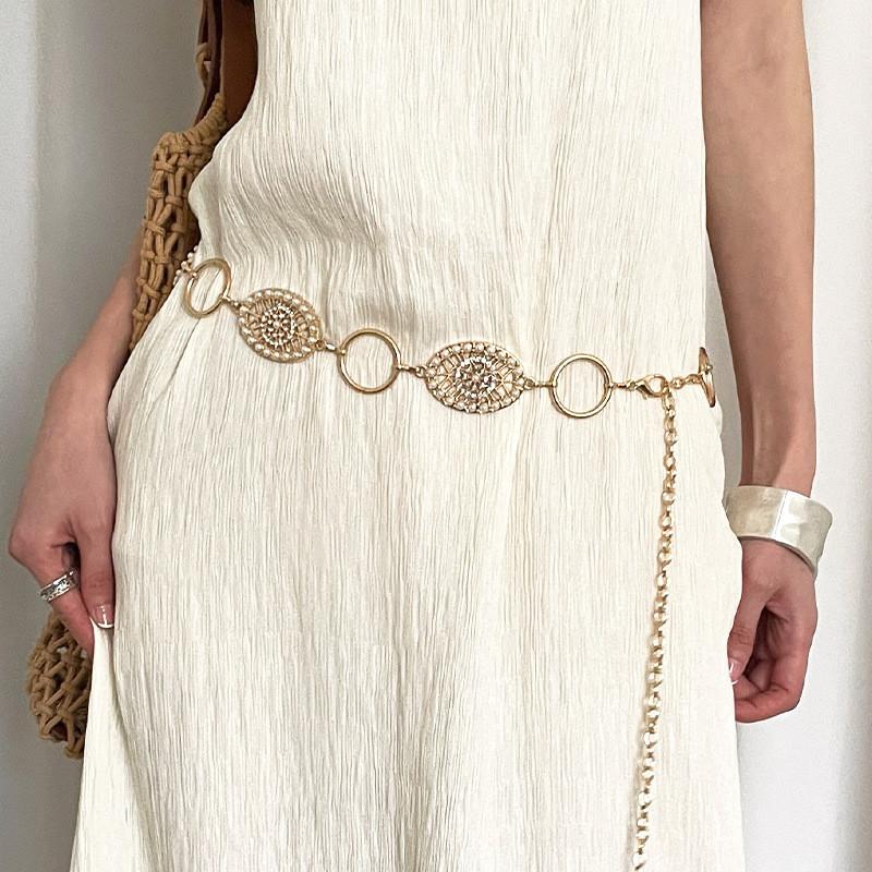 Cintura Boho Western con Borchie per Donna con Fibbia in Lega Accessori Stile Etnico