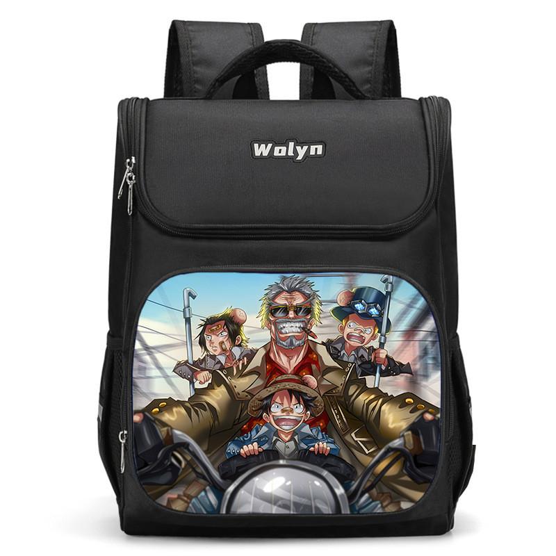 Spacious Luffy Zoro Backpack For Elementary Boys And Girls With Double Layer Oxford Fabric