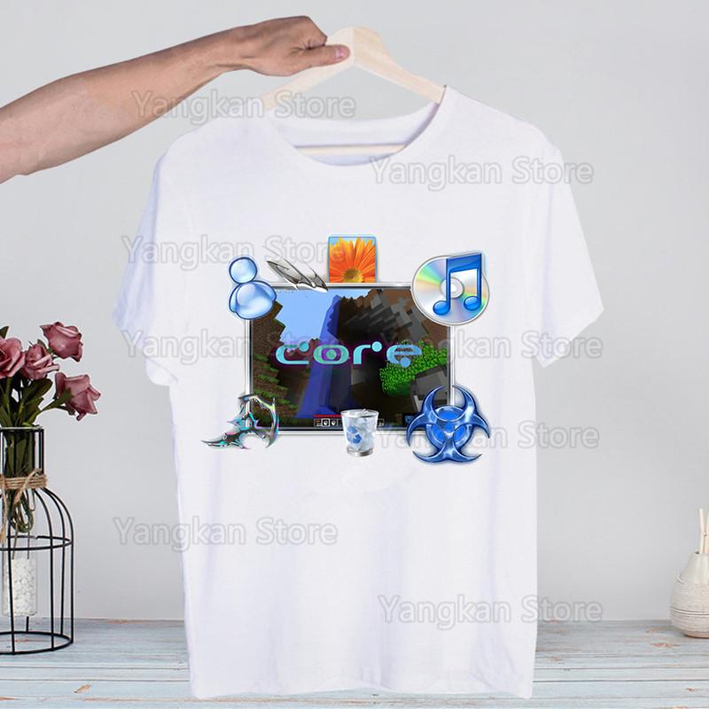 Frutiger Aero Harajuku T-skjorter Sommer Menn/Kvinner Hip Hop Morsom Trykk T-skjorte Streetwear T-skjorte Kortermet Tee Topp