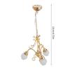 3 Head European Luxury Chandelier Metal Glass Adjustable Lighting for Dollhouse Furniture Accessories