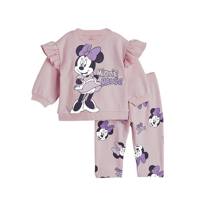 Girls' Cartoon Long-Sleeve T-Shirt and Sports Pants Baby Autumn Outfit Children's Pure Cotton Mouse Top 2-Piece Set Trendy