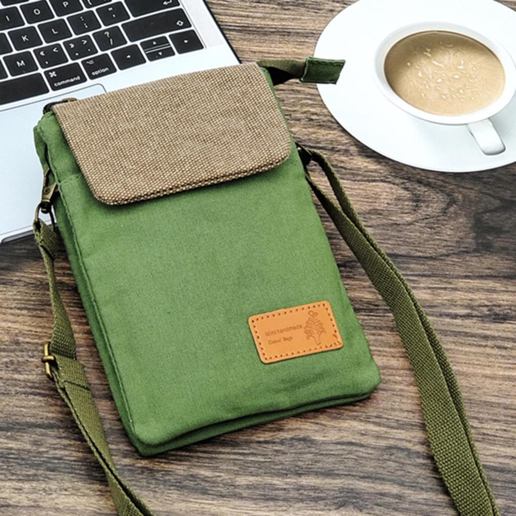 Mini Fabric Crossbody Bag  Color Contrast Cell Phone pouch  Vintage Shoulder Purse For Women Small Crossbody Bag