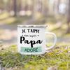 Best Dad & Mom In The World French Print Mug Camping Enamel Mugs Outdoor Drink Milk Coffee Cup Festive Birthday Gift for Dad Mom