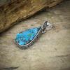 Tibetan Turquoise Gemstone 925 Sterling Silver Jewelry Pendant 2.17" M-37