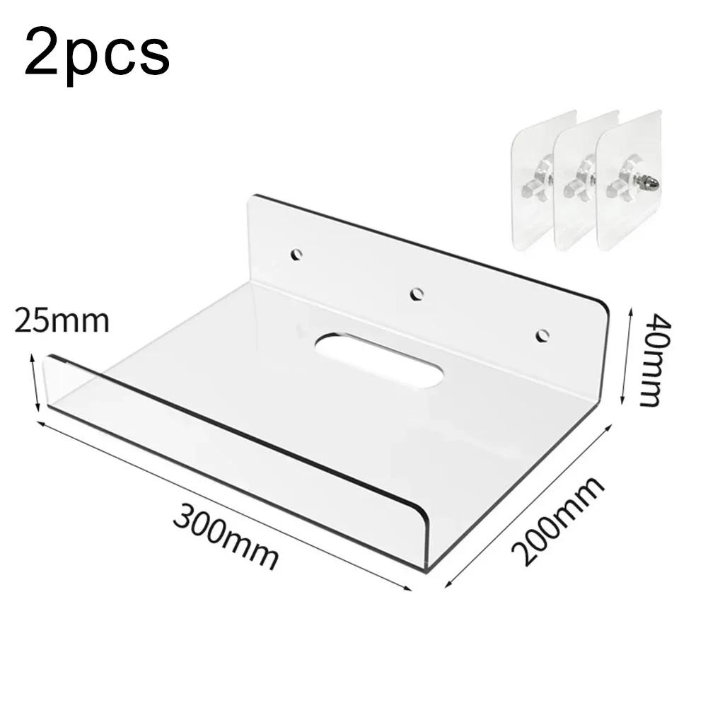 Home Storage As Shown In The Picture Punch-free Wall Rack Acrylic Bracket Kitchen Organizer Transparent Design