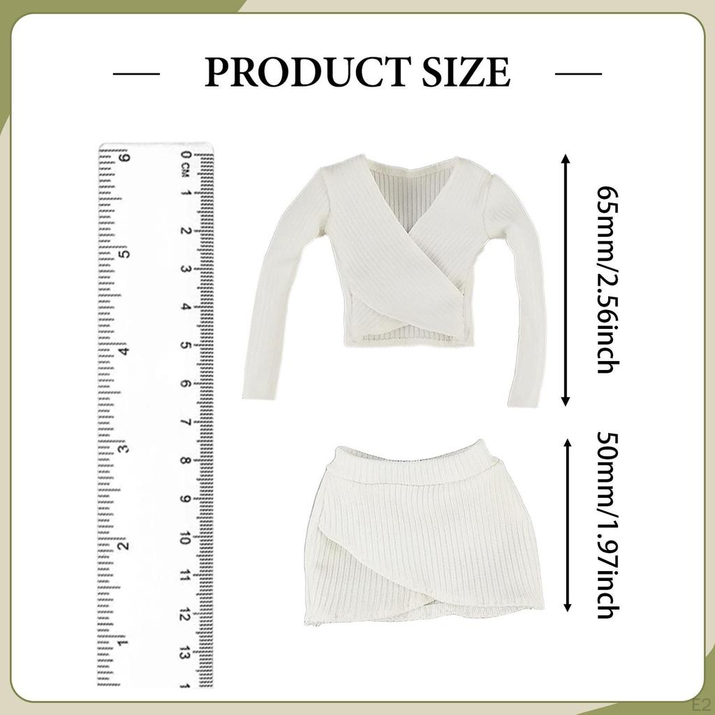 1:6 Female Crop Tops Action Figure Clothes Fashion Handmade Cosplay Long Sleeve Top for 12''