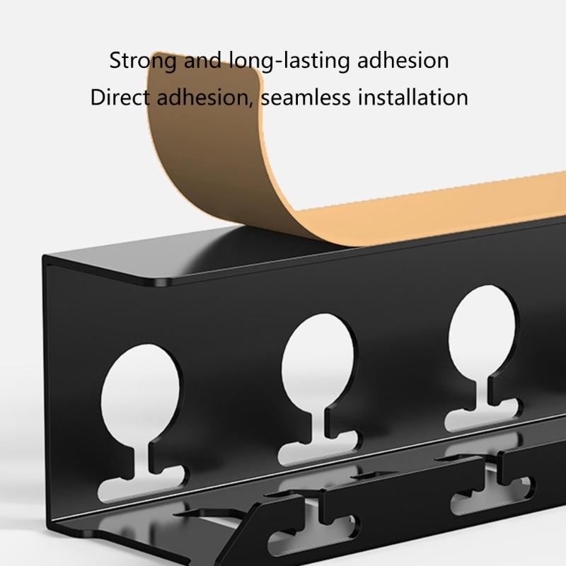 Efficient Socket Organizer No Drilling Wires Rack Power Strips Holder Tray Metal Cable Storage Shelf Organization Stand