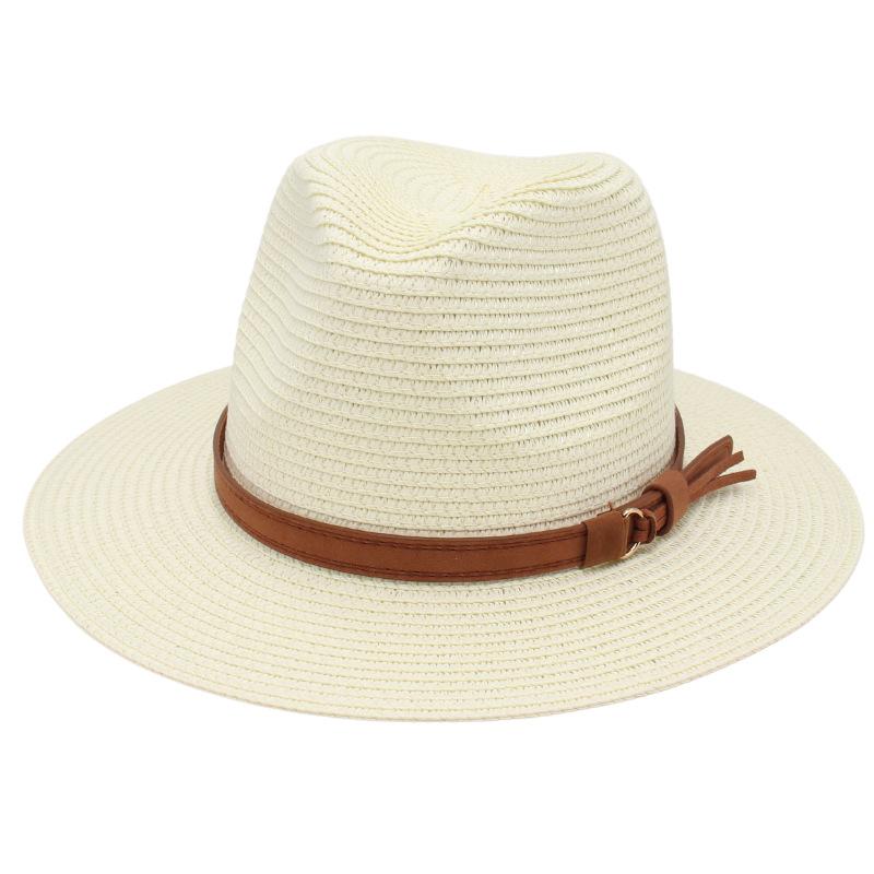 

Європейський та Американський Циліндр Жовтий Ремінь Аксесуари Джаз Панама Солом яний Капелюх Федора Капелюх Панама Федора one size fits all