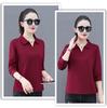 Premium Pure Cotton Long-Sleeve Women's T-Shirt, Spring/Autumn 2026, Plus Size Loose Fit for Middle-Aged Mothers