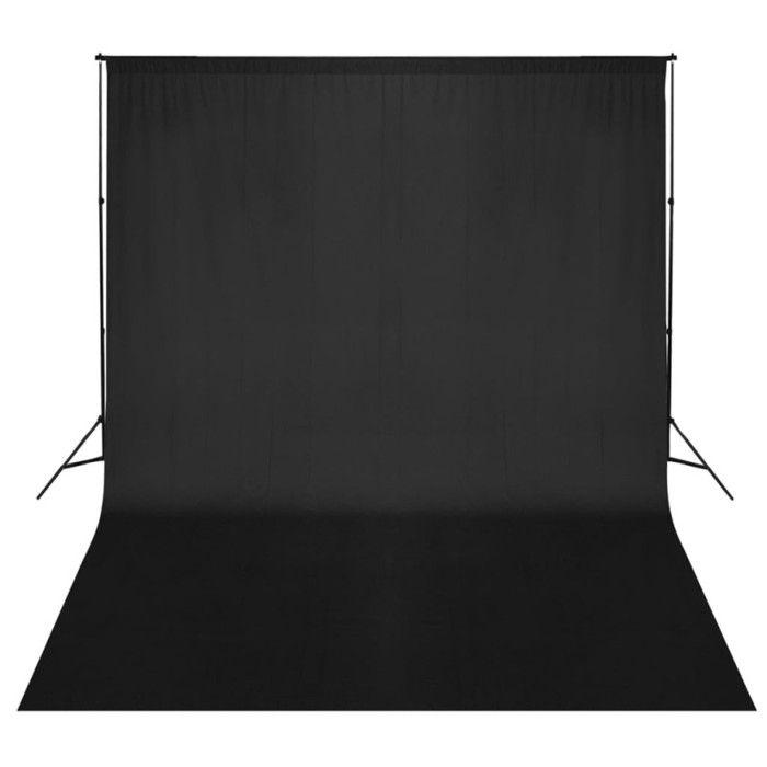 VidaXL Système de support de toile de fond 300 x 300 cm Noir