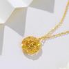 Gold Crushed Ice Dream Catcher Four-Leaf Clover Necklace - Imitation Vietnamese Sand Gold Clover Pendant