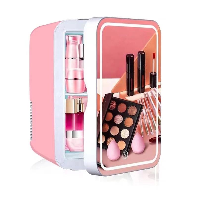 8L Large Capacity Beauty Mask Skin Care Cosmetics Mini Fridge Cosmetic Refrigerator Mirror Car Household Mini Refrigerator