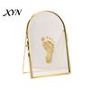 Nursery Decor Gift Baby Pet Keepsake Frame, DIY Sea Sand Newborn Hand Footprint Kit, Paw Print Craft Kit Metal Pressed Picture Floating Cat