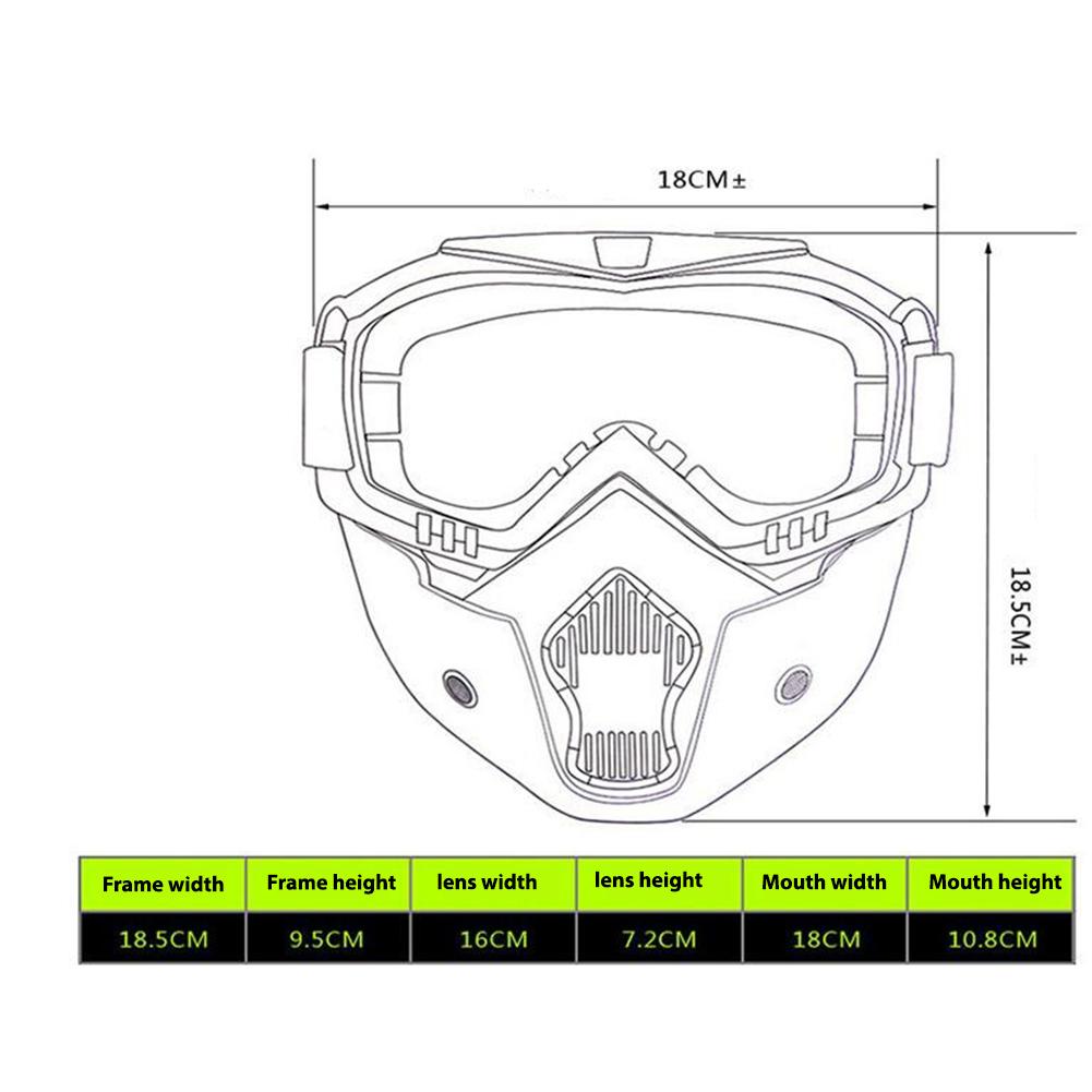 Detachable Anti-fog Mask Goggles Helmet Goggles for Riding Ski Motorcycle