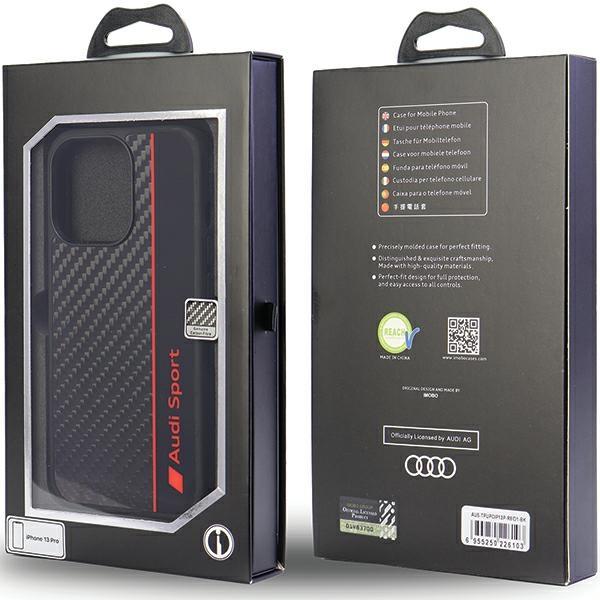 Audi Carbon Fiber Stripe Iphone 13 Pro / 13 6.1 Black Hardcase Aus-Tpupcip13P-R8/D1-Bk