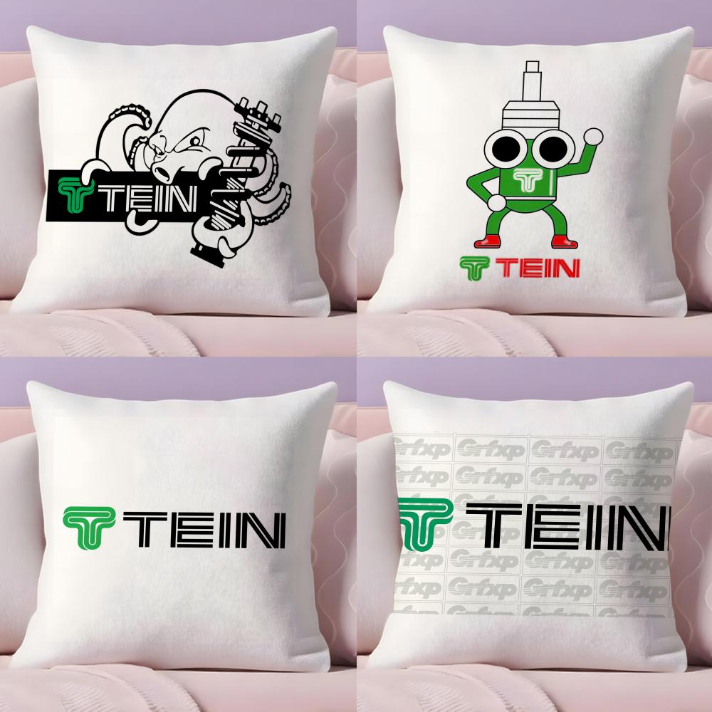 Logo T-Tein Cushion Cover Plush Fabric Soft Double-Sided Printed Invisible Zipper Sofa Pillow Case Home Decor