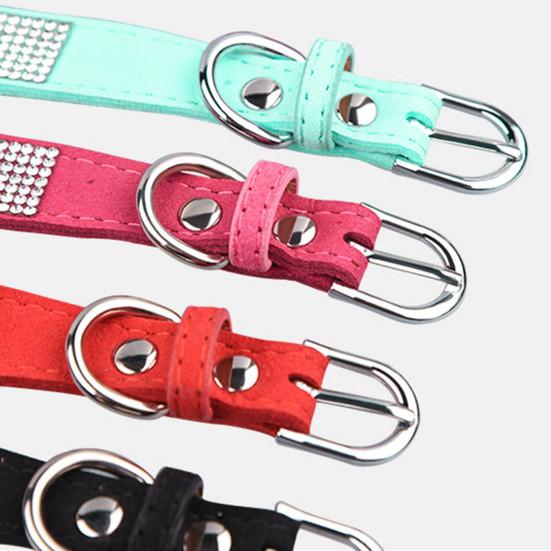 Guler pentru câini pentru animale de companie Rochie cu design cu fundă de cristal artificial, cu incrustații ajustabile, cu strasuri