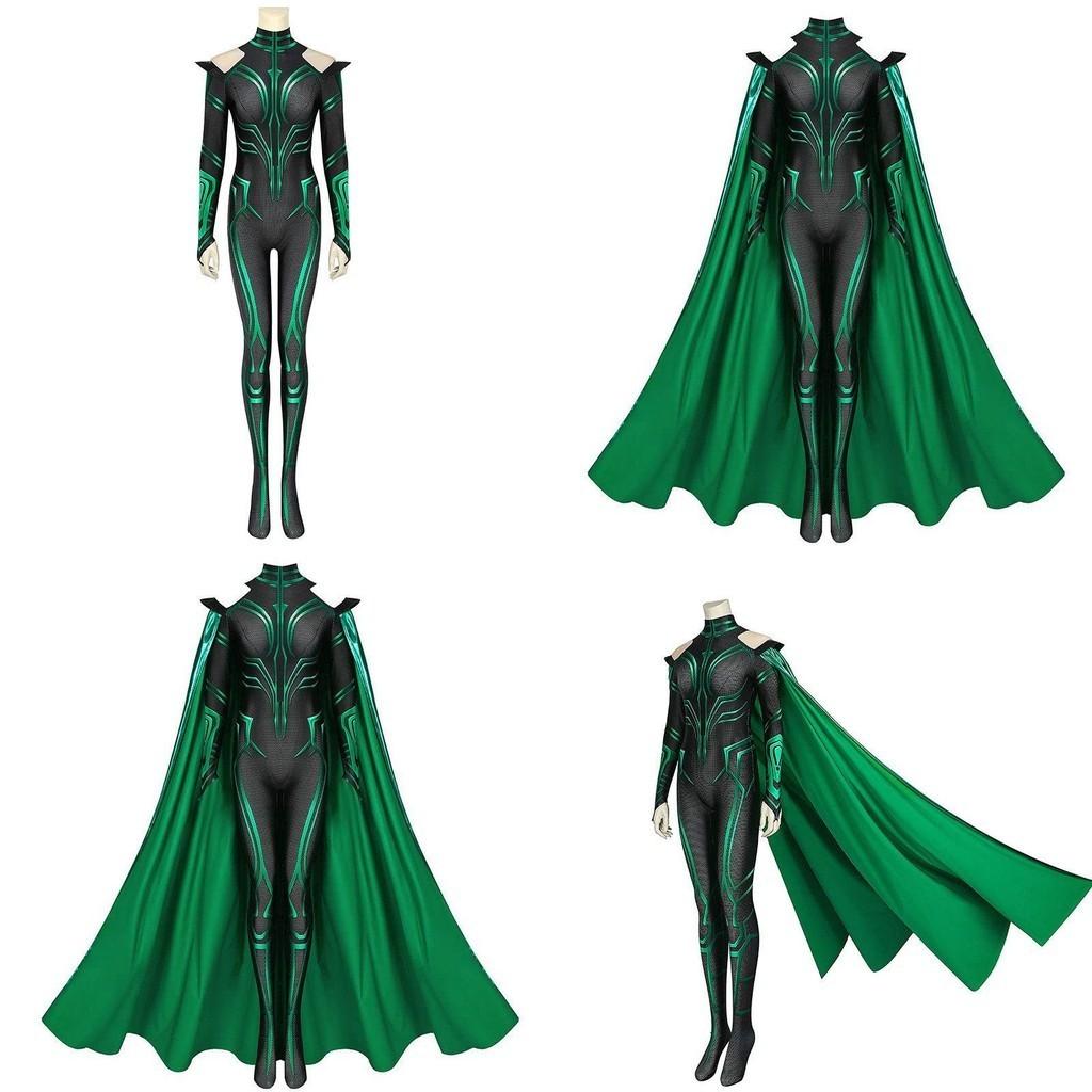Thor3 Ragnarok Hela Erwachsenen- Kinder- Bodysuit Umhang Halloween-Kostüm Perfekt für Rollenspiele und Bühnenauftritte