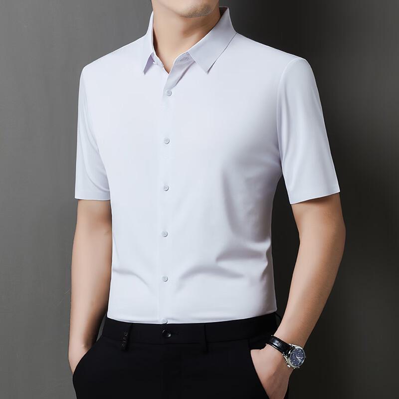 

ROMON Men s Casual Jacquard Short-Sleeve Shirt 52