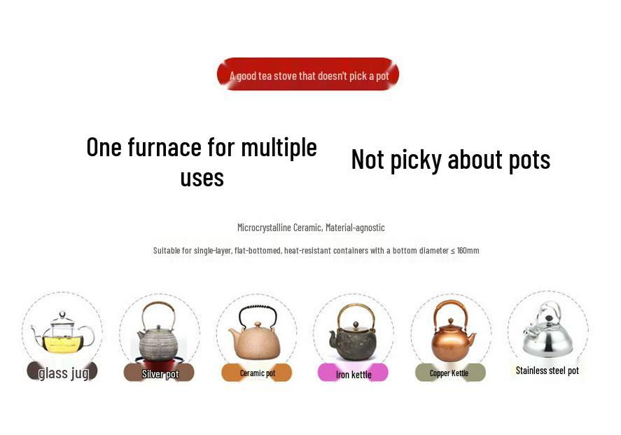Smart Electric Ceramic Tea Stove with Timer & Heat Preservation for Brewing and Boiling