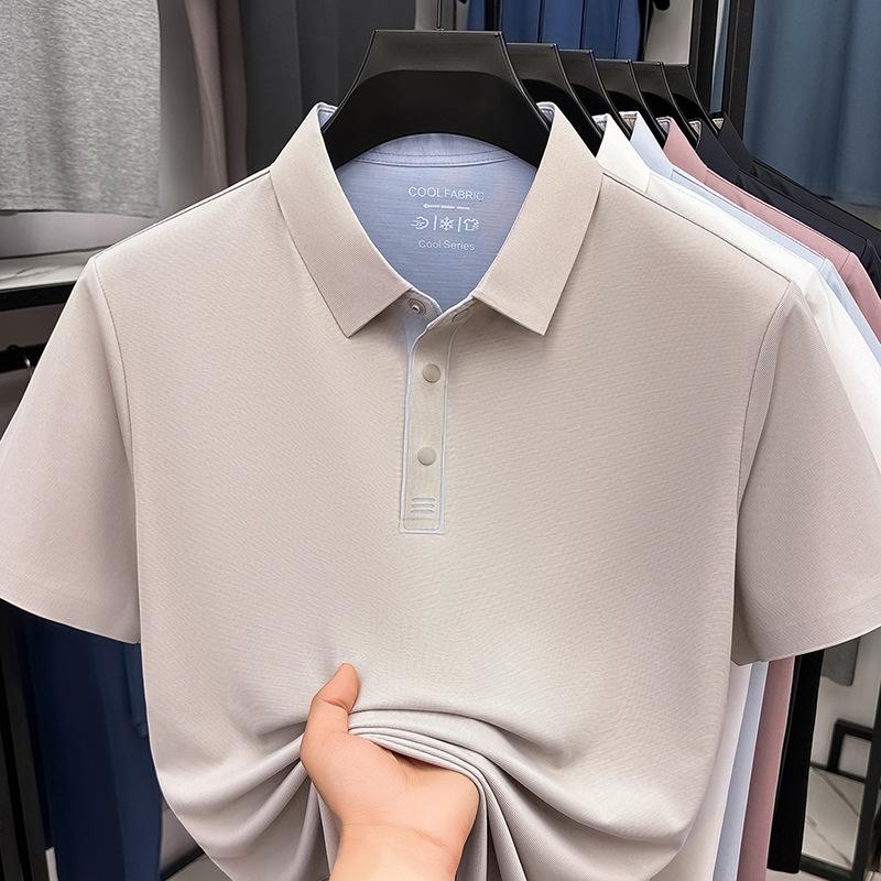 Summer Men st Lapel Collar Breathable Minimalist Short Sleevepolo M