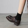 Fashion 2025 Autumn New Women's Shoes Genuine Leather Low-heel Casual Oxford Shoes Woman Block Buckle Loafers Vintage Footwear Pumps