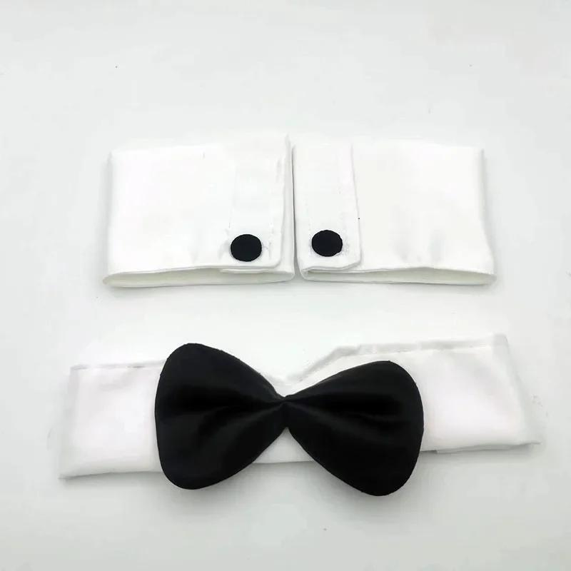 Black Bunny Ears Headband for Easter Rabbit Cosplay Halloween Costume Playboy Bunny Prop Headband Set for Parties