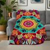 Colorful Mandala Tapestry Hippie Wall Hanging Bohemian Home DecorBlanket Flannel Throw Blanket for Sofa, Bed, Travel, Camping, Office, Couch
