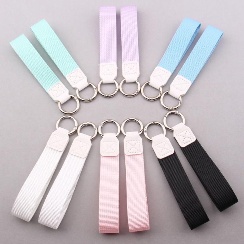 Portable Canvas Key Ring Lanyard Fashion Weave Strap Pendant for Bag Car Key Decor Teen Daily Commute Accessories