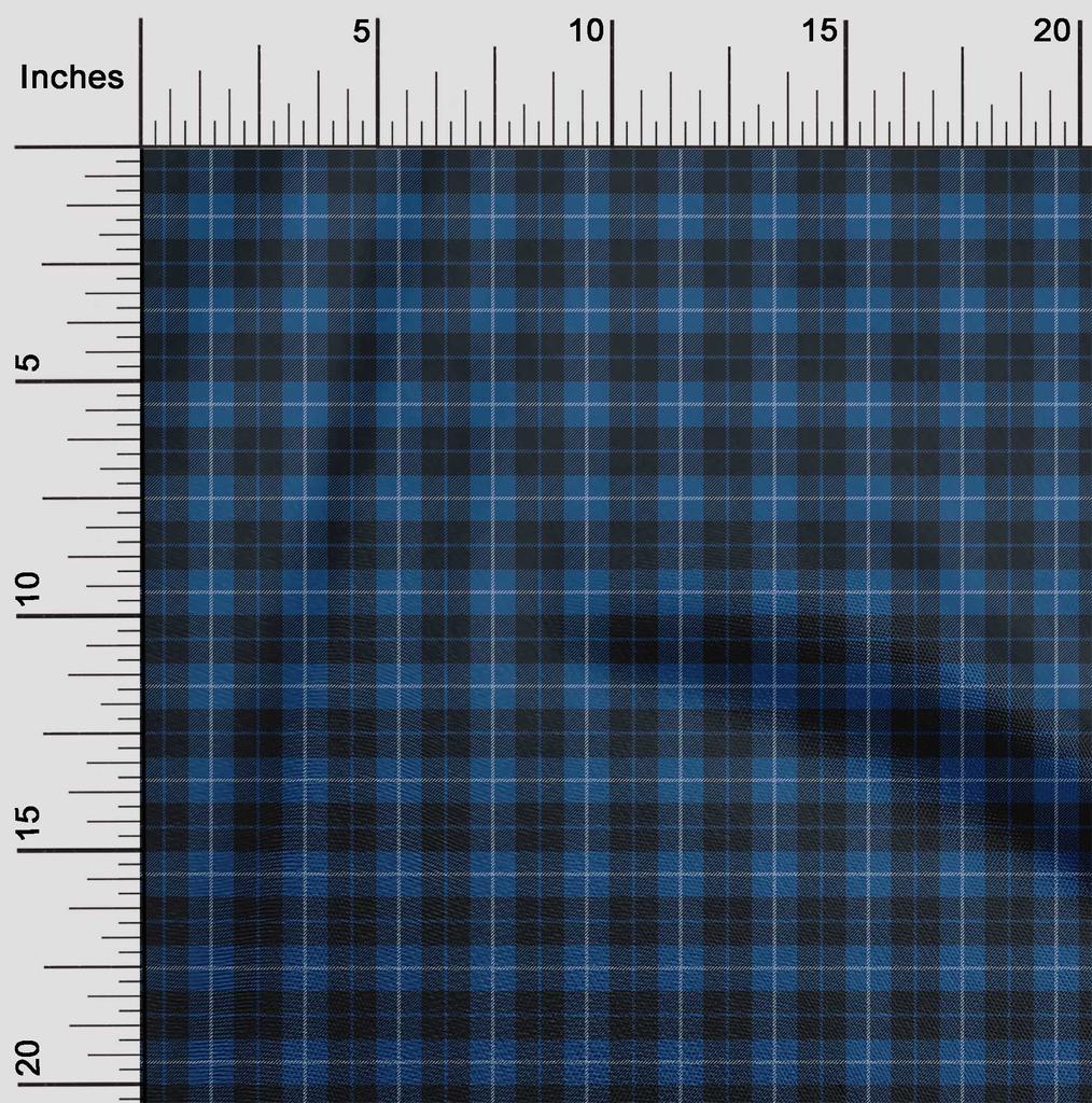 oneOone Georgette Viscose Blue Fabric Check Sewing Craft Projects Fabric Prints By Yard 42 Inch