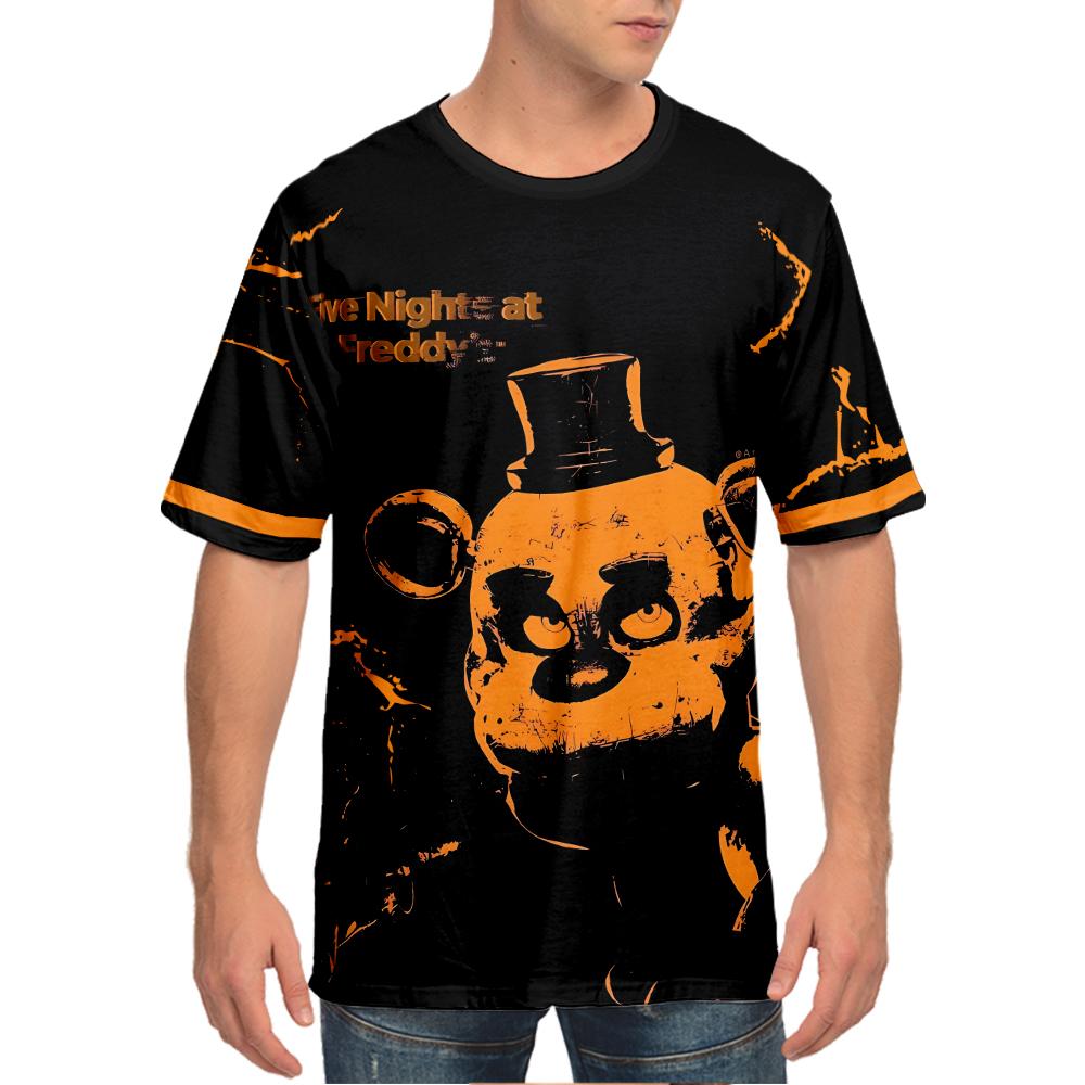 

Летние милые мужские футболки с принтом Five Nights At Freddy s, повседневные свободные топы с короткими рукавами в стиле аниме, мужская одежда больших размеров