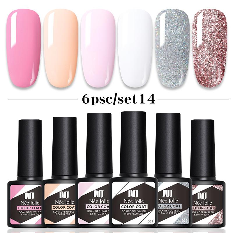6-Color Nail Polish Glue Set, Popular Color Nail Glue, Phototherapy Nail Polish Glue Can Be Matched Arbitrarily.