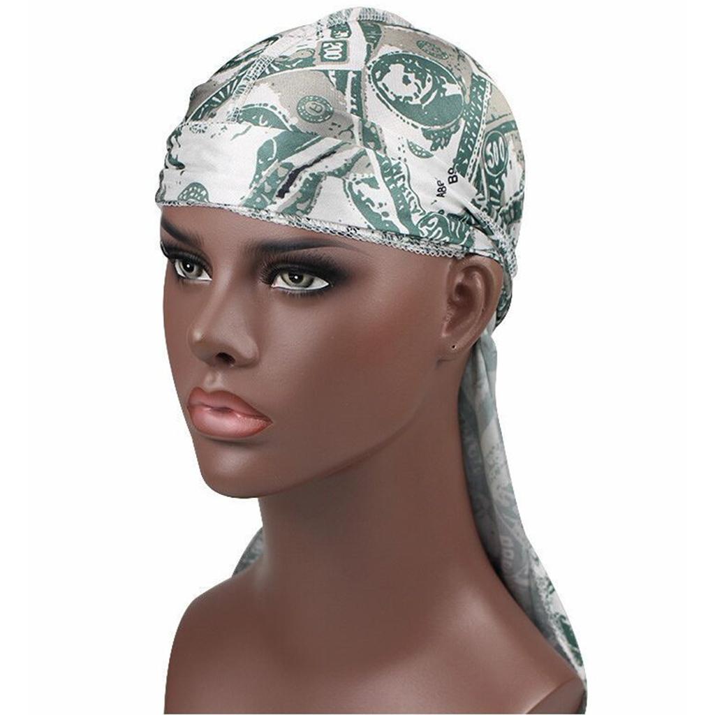 Cycling Headwraps Skull Cap Biker American Flag Printed Long Tail Pirate Hat