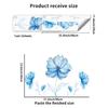Light Blue Flower Wall Sticker for Bedroom Background Decor PVC Peel and Stick Decal