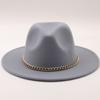 New thin chain accessories European and American autumn and winter solid color woolen top hat European and American fashion jazz hat