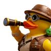 Yousheng Yellow Duck Ornament with Mountaineering Gear, Outdoor Explorer Theme Decorative Figurine, Synthetic Resin Duck Statue for Desktop Bookshelf