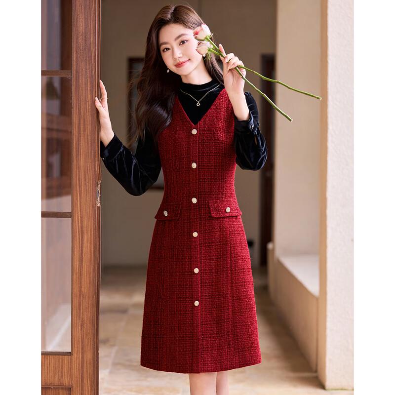 Sisui Nianhua Elegant Faux Two-Piece Short Dress