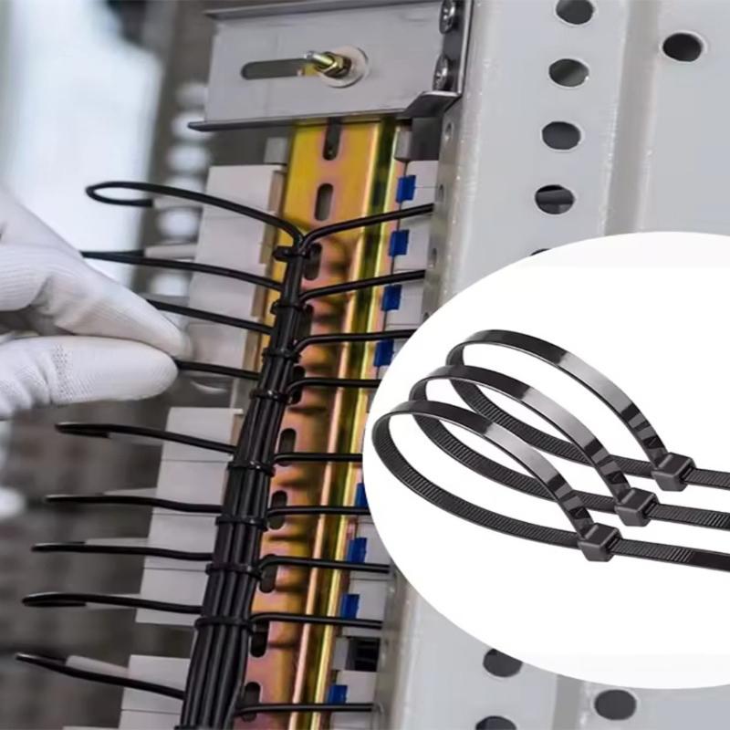 50/100Pcs Self-locking Plastic Nylon Zip Ties Black Zip Ties Fastening Loops Zip Ties Zipper Ties Nylon Zip Ties Set