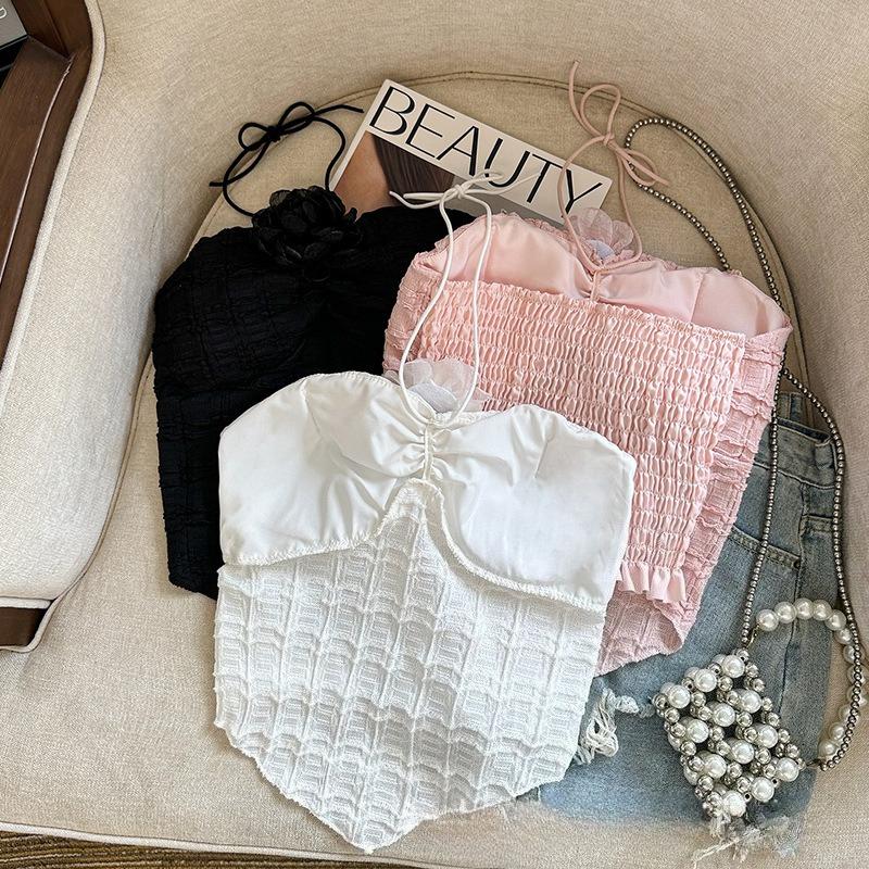Sexy Strapless Mini Tank Top Women Summer Outdoor Sweet Spicy Short Strapless Tight Body Irregular Breathable Top